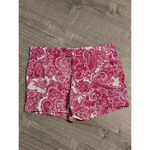 Joe Fresh Women's Pink and‎ White Paisley Shorts Waist 30in